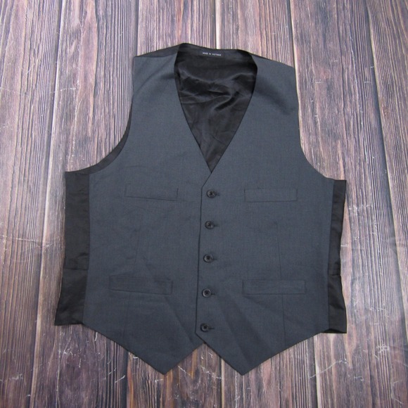 Kenneth Cole Reaction Other - Suit Vest Kenneth Cole Reaction Mens M Gray Solid Polyester Rayon 3 Piece Belted